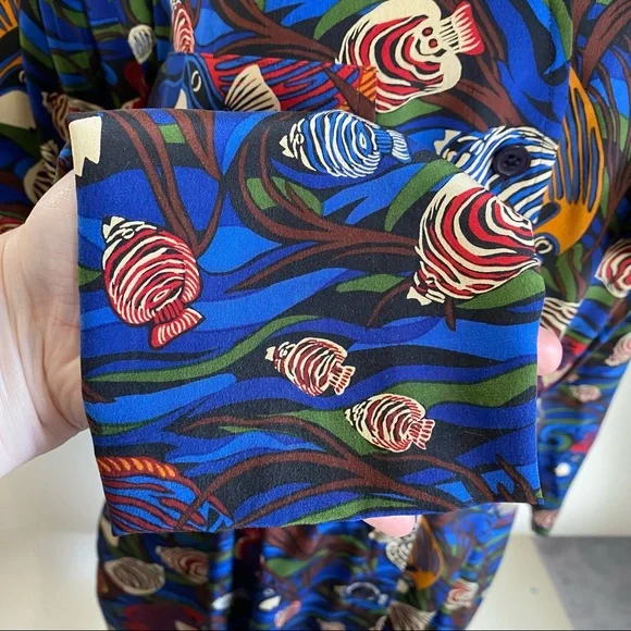 Vintage 90s Gillian tropical fish print dress - Picture 7 of 11